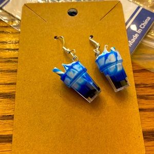 🔵Handmade Milkshake Earrings on silver color wires with gift bag